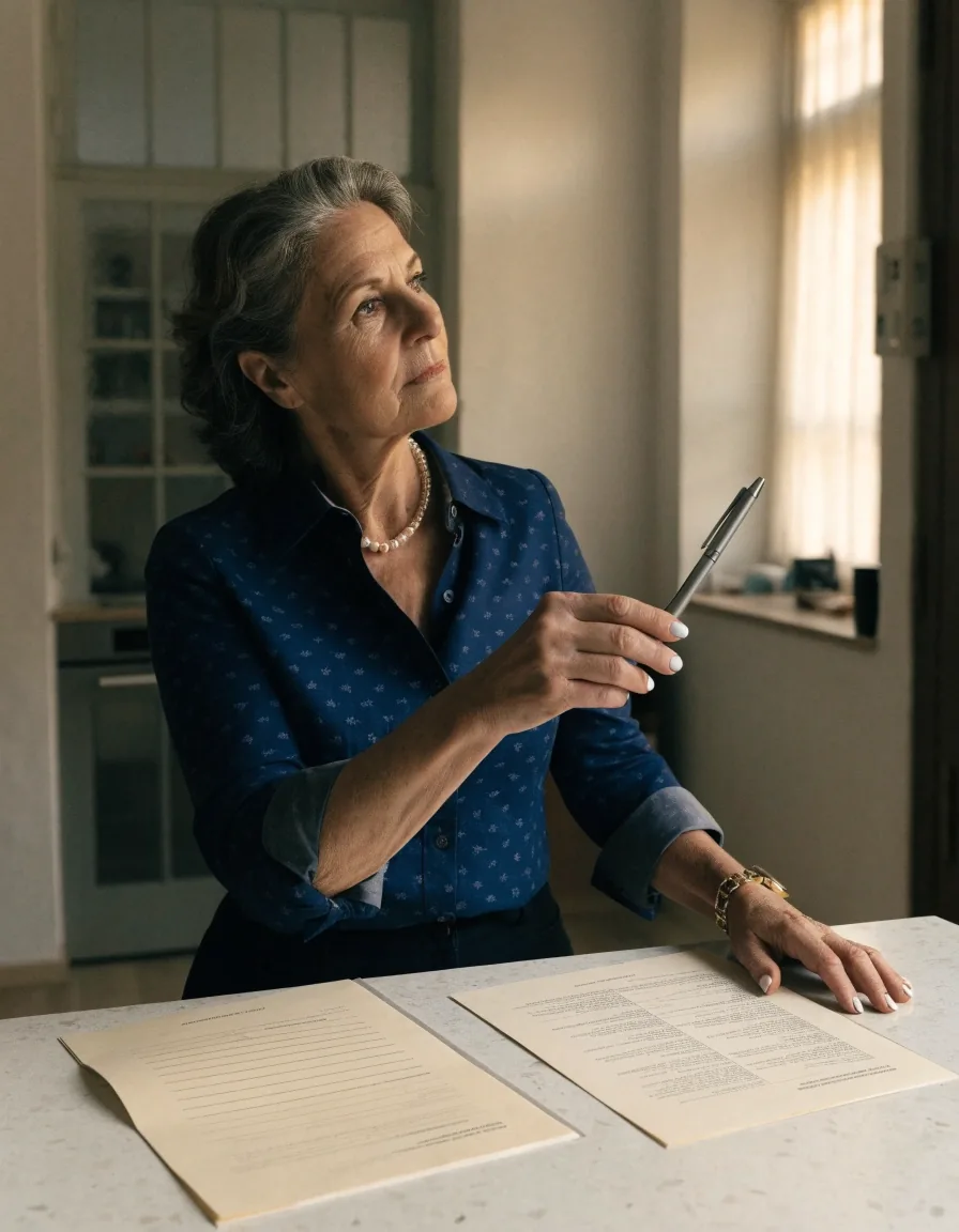 Persona comparando en casa dos documentos de planes de pensión antes de decidir